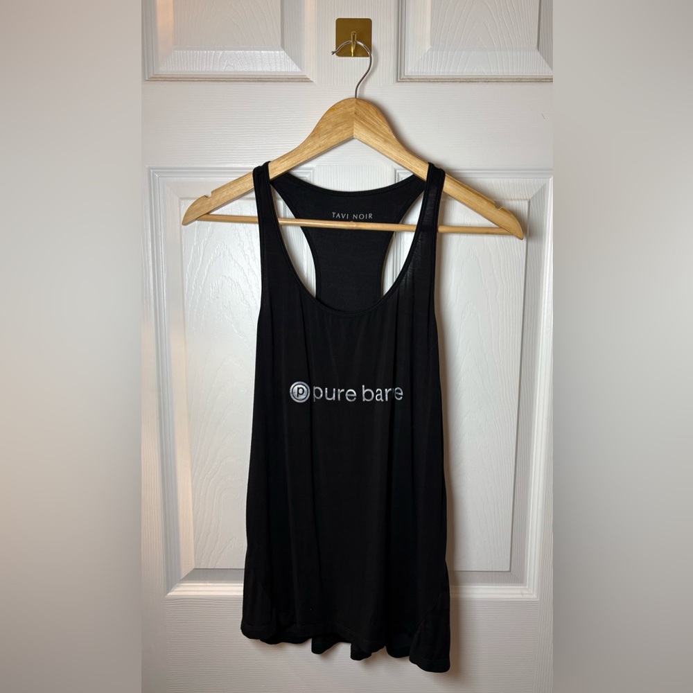 Pure Barre x Tavi‎ Noir | Small Black Camo Logo Tank Top